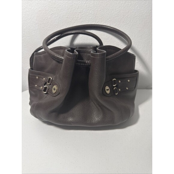 Cole Haan Purse Womens Pebbled Leather Shoulder Bag Bucket Studded Tote Handbag - Picture 12 of 16